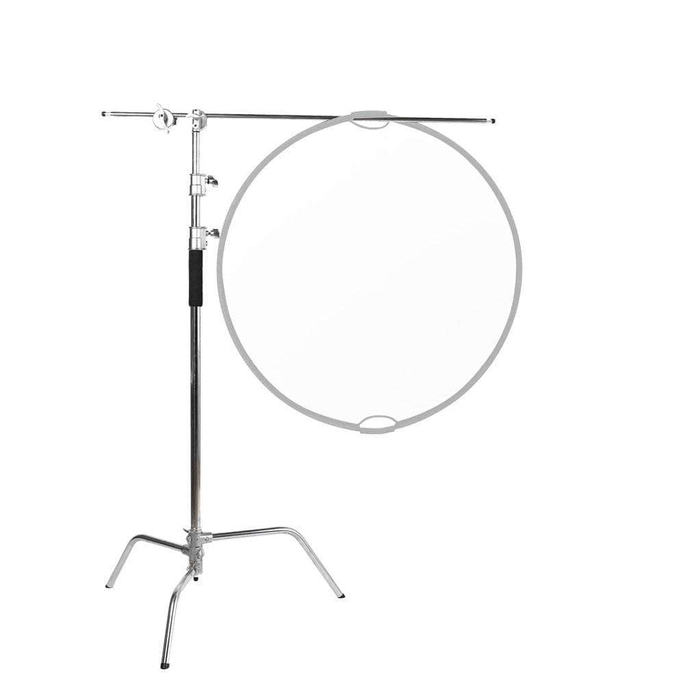 Silver Heavy Duty Photographic C-Stand With Boom Arm (20kg Load)