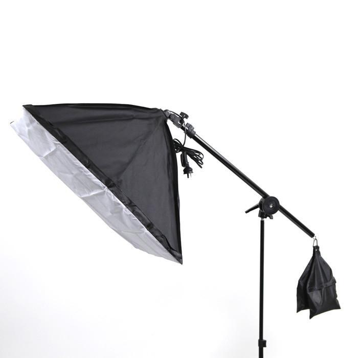 Triple "Illuminate Mate" Rectangle Softbox and Boom Arm Lighting Kit