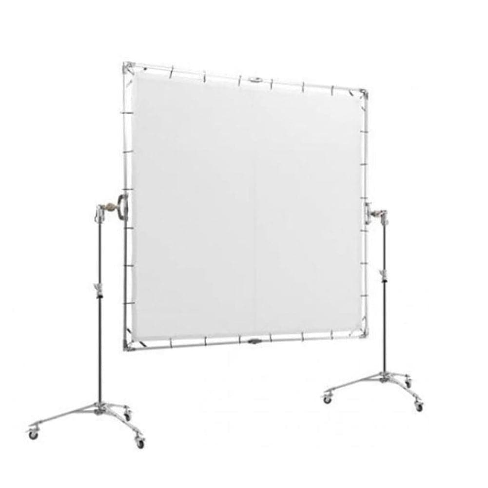 Large Overhead Fold Away 'Sun Scrim' Diffuser With Butterfly Frame & Wheel Stands (240cm x 240cm) (DEMO STOCK)