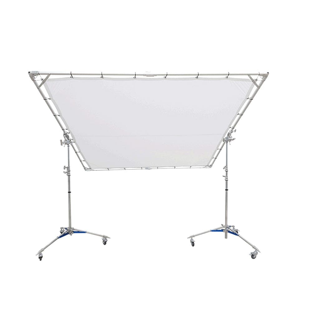 Large Overhead Fold Away 'Sun Scrim' Diffuser With Butterfly Frame & Wheel Stands (240cm x 240cm) (DEMO STOCK)