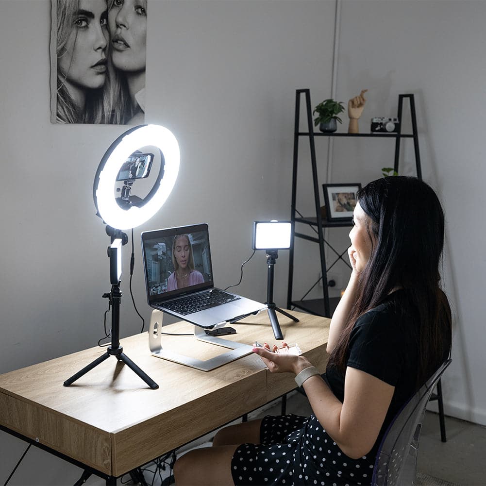 Youtube Vlogger Ring Light Mini Pearl III & 5.5" LED Crystal Air Duo Lighting Kit