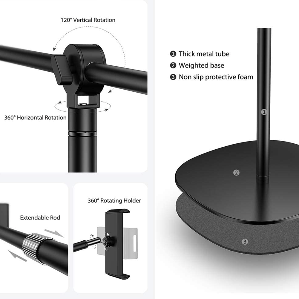 Spectrum Black 'Presentation Buddy' iPad Tablet iPhone Smart Phone Holder Mount Heavy Duty Floor Stand