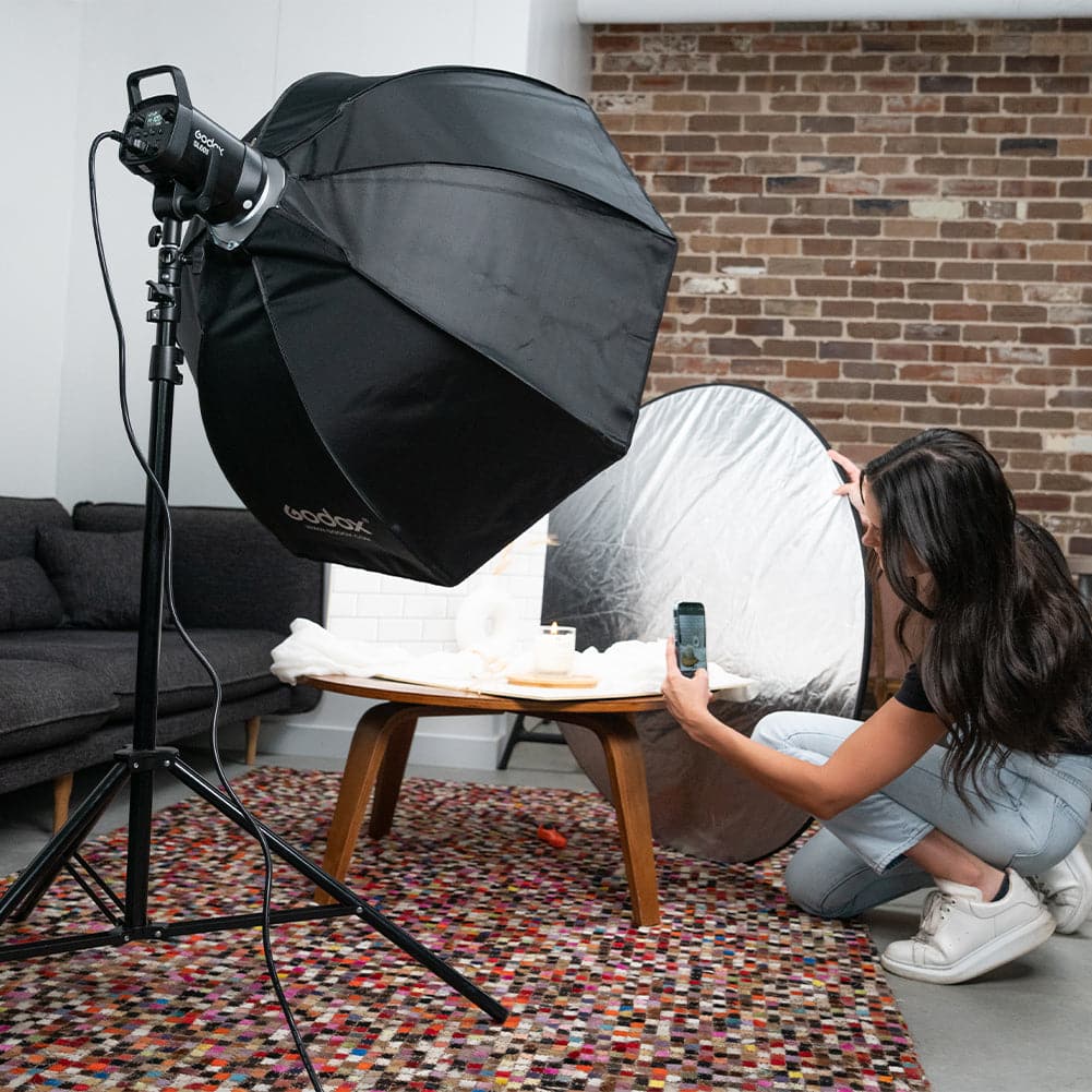 ProBoards Flat Lay Photography Rigid Black & White Marble + Subway Tiles Backdrop - Rushcutters Bay (60cm x 60cm)