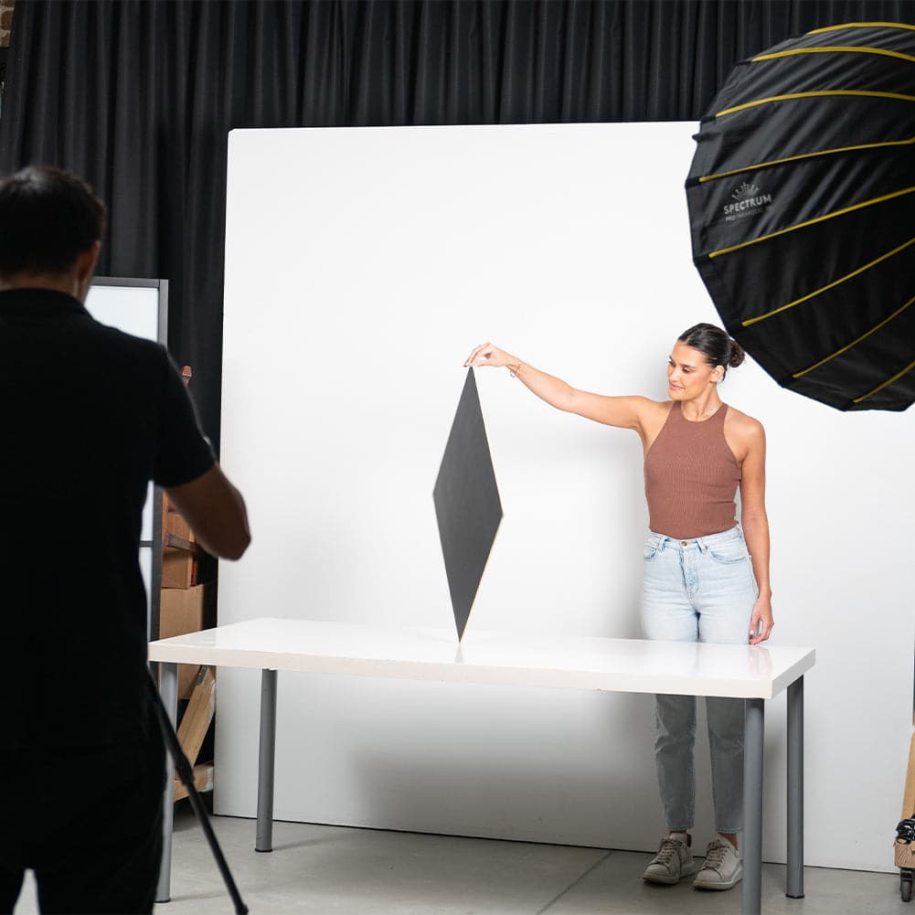 ProBoards Flat Lay Photography Rigid Black & White Marble + Subway Tiles Backdrop - Rushcutters Bay (60cm x 60cm)