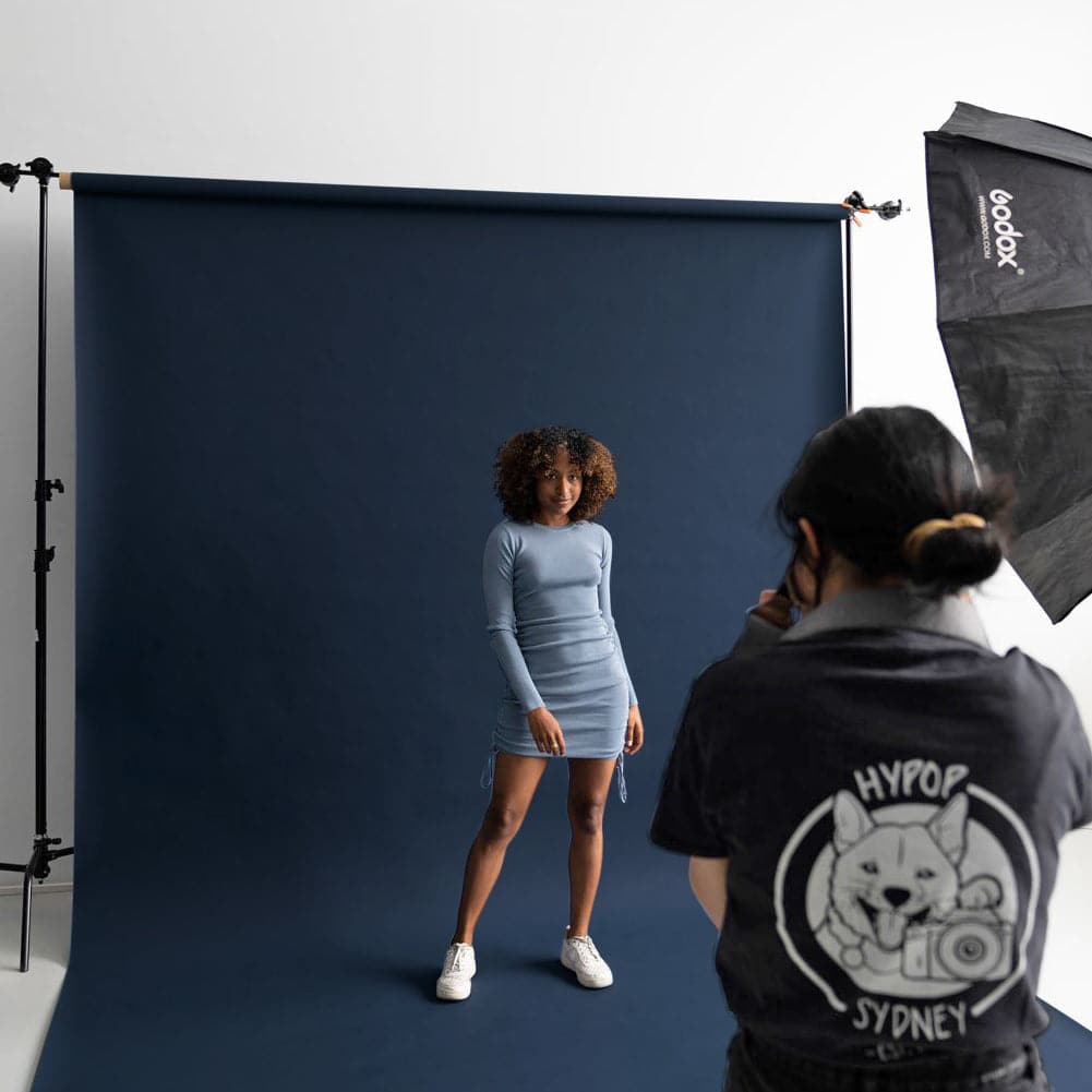 Paper Roll Photography Studio Backdrop Full Length (2.7 x 10M) - Japanese Denim Blue