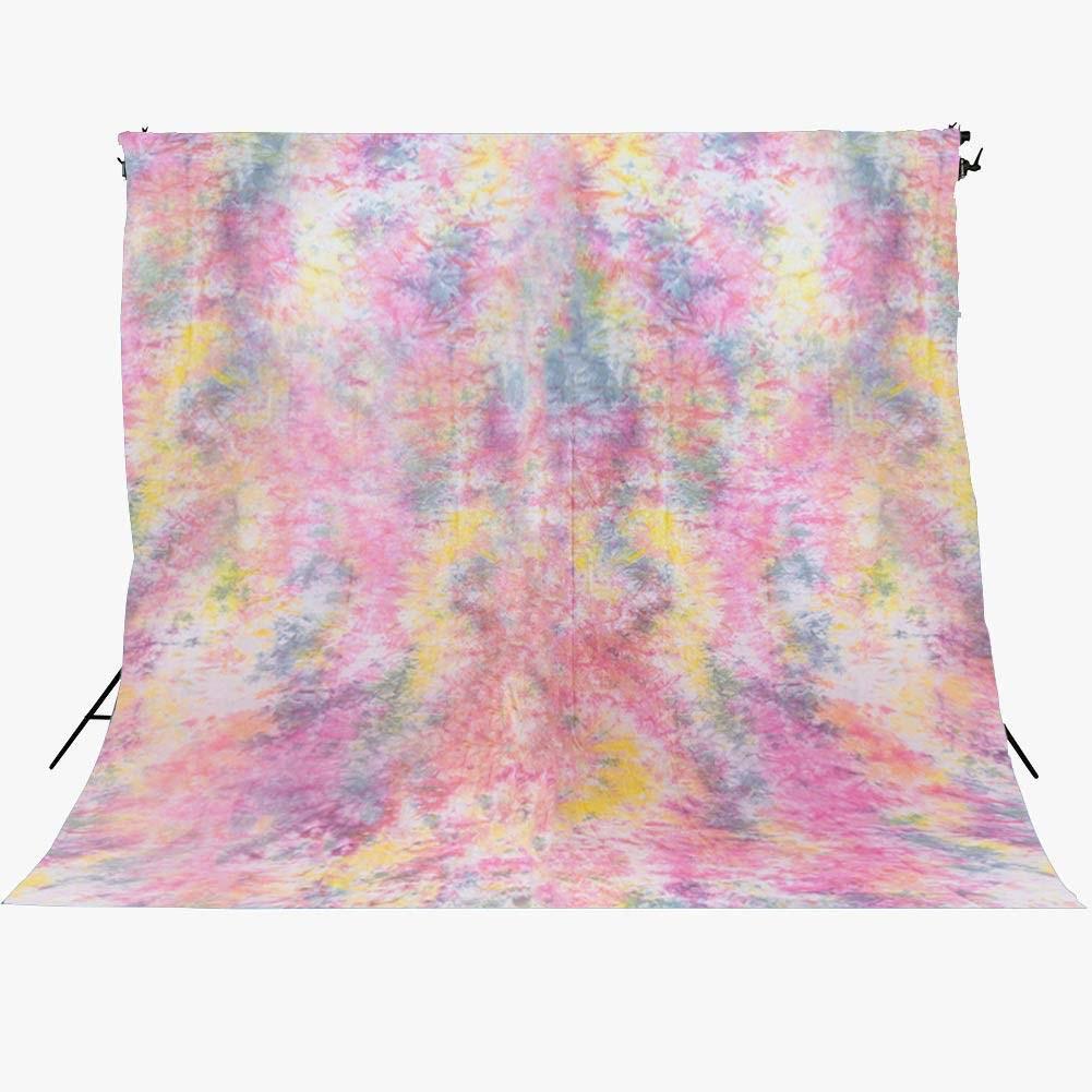Kaleidoscope Series Rainbow Mottled Tie-Dye Cotton Muslin Backdrop 3m x 6m - Life's A Festival (Multi Colour)