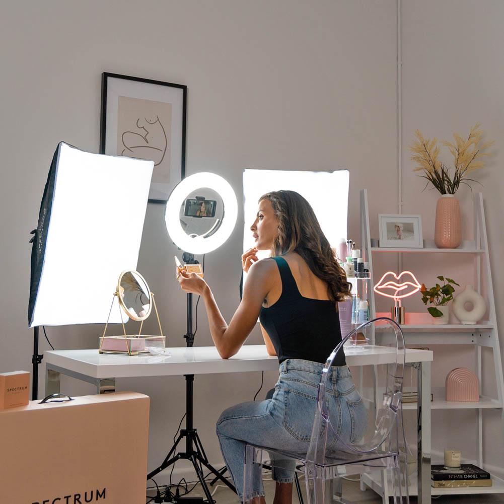 Blogger & Vlogger 13" Ring Light & Softbox Kit - Spectrum Aurora Mini Pearl III