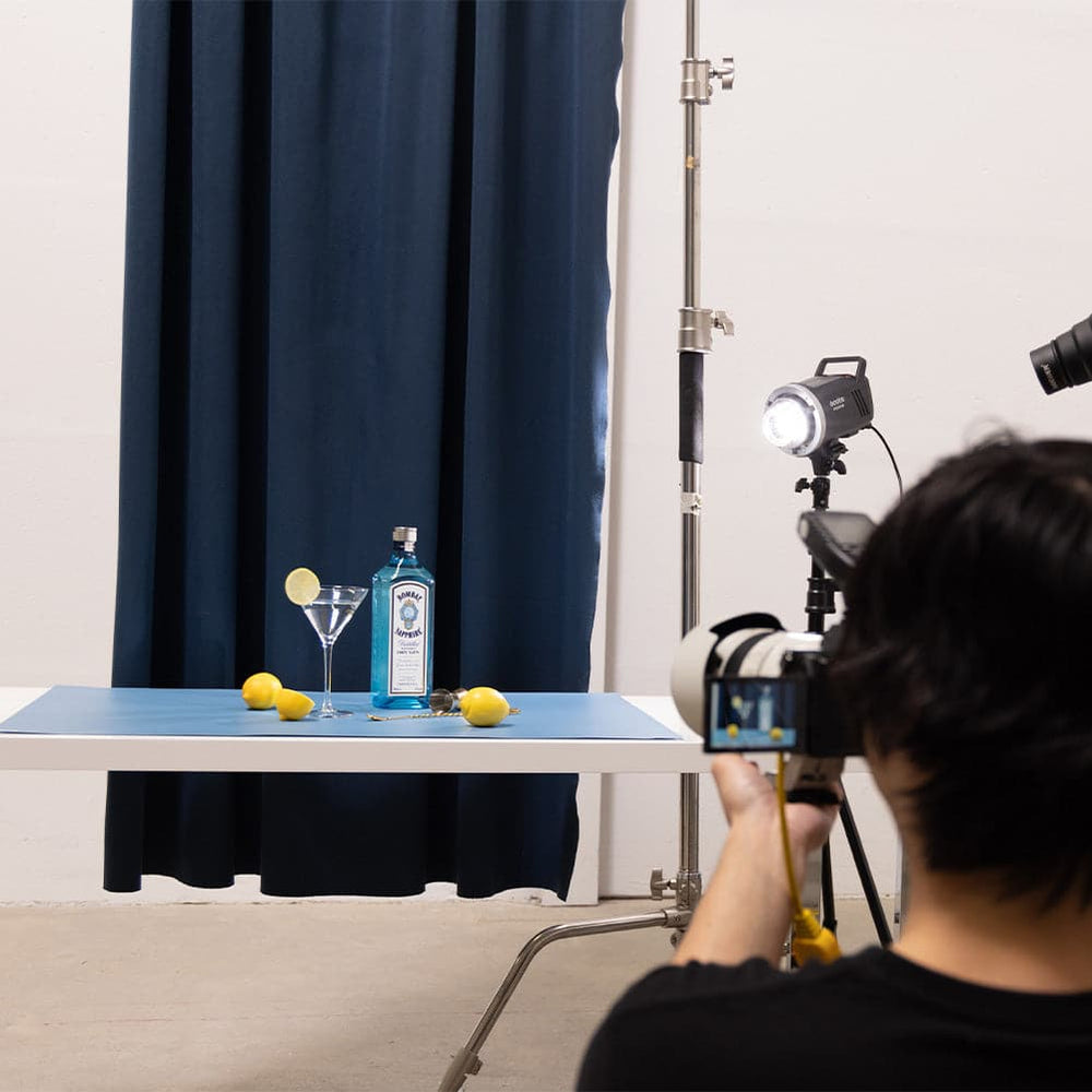 Spectrum Curtain Product Photography Backdrop 1.5m x 2m - Marine Blue