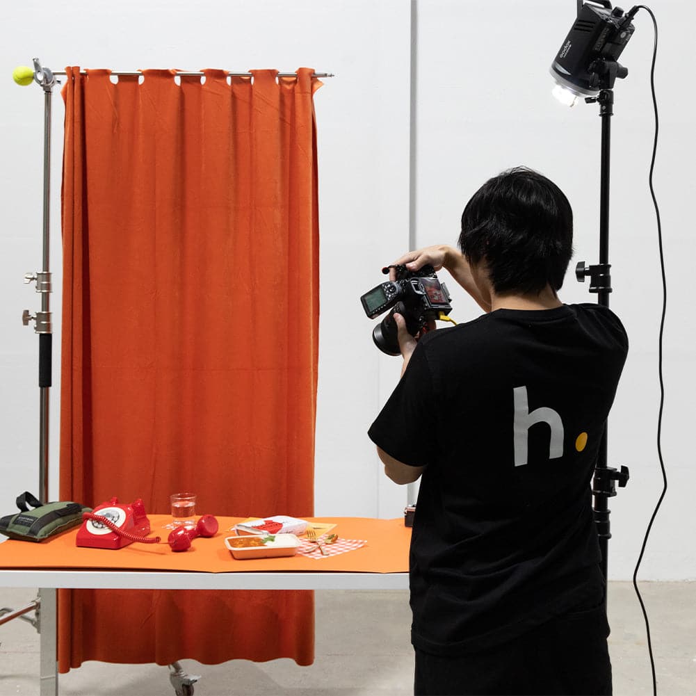 Spectrum Curtain Product Photography Backdrop 1.5m x 2m - Marrakesh Orange