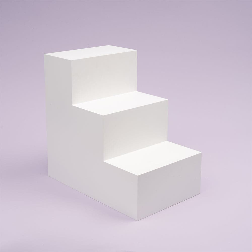 Spectrum White PRO.PROPS Styling Photography Stair Prop - Large 3 Step