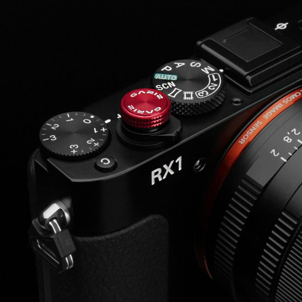 Gariz Screw type Soft Button Red XA-SBA3S for Sony RX1 (Black Thread)